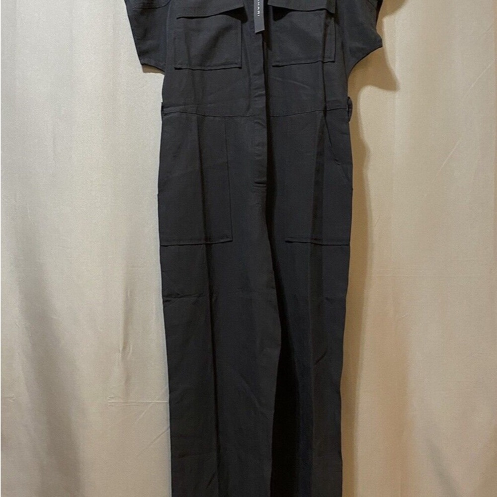 Tahari Long Black Linen Buttoned Jumpsuit - Size XS - Worn Once - Picture 2 of 7